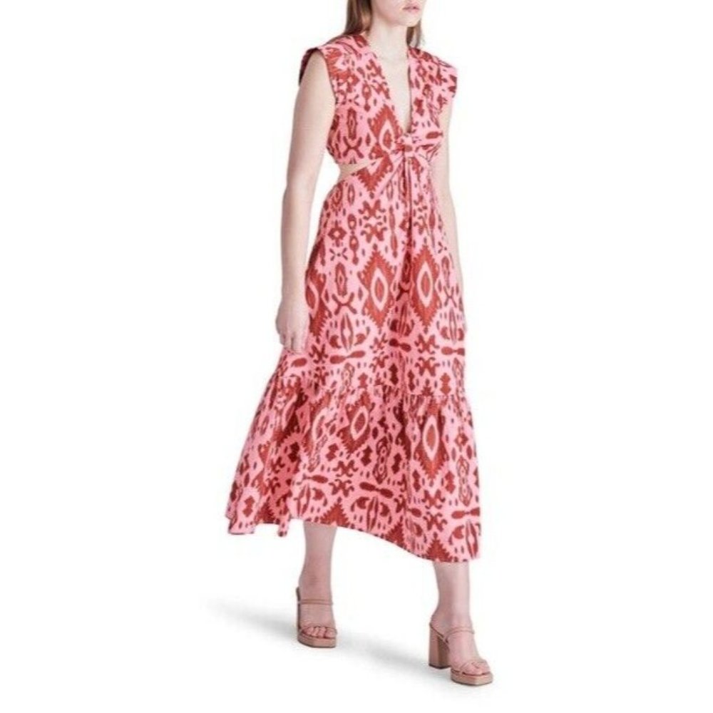 Steve Madden Got Your Batik Dress Burnt Umber White Pink